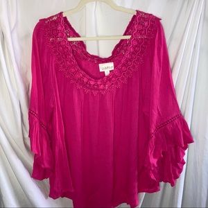 NWT - Off Shoulder Blouse - Fuschia